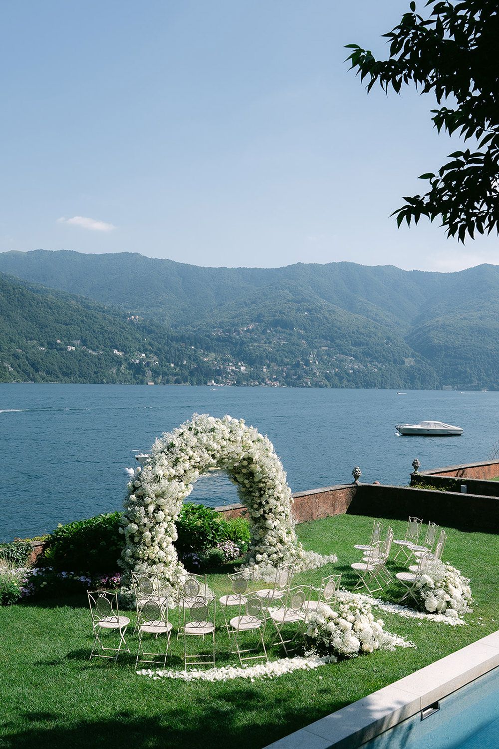 Lake Como views from Villa Regina Teodolinda wedding terrace